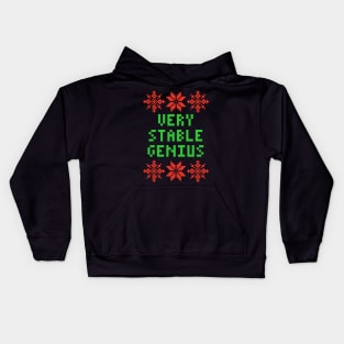 Very Stable Genius - Ugly Christmas Sweater Style Kids Hoodie